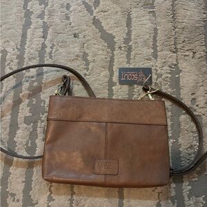 Scout Genuine Leather Crossbody in Rich Brown